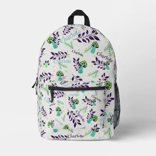 School Gym Ice White Grappige Paddenstoelen Custom Bedrukte Rugzak (Voorkant)