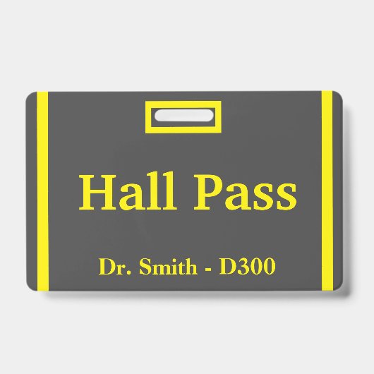 School Hall Pass Badge (Voorzijde)