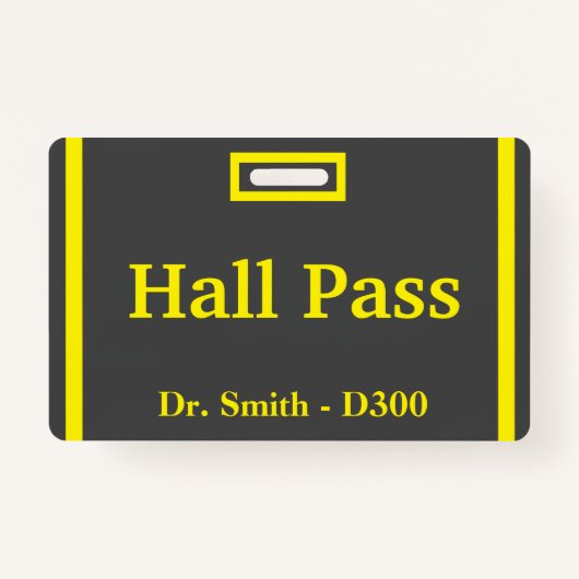 School Hall Pass Badge (Voorkant)