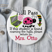 School Hall Pass / Lady Bug - SRF Ronde Button 6,0 Cm (In situ)