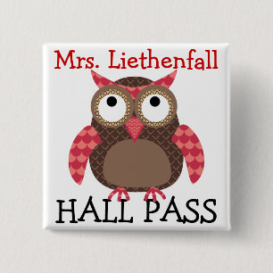School Hall Pass - SRF Vierkante Button 5,1 Cm