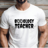 School Halloween Boo docent paarse typografie T-shirt