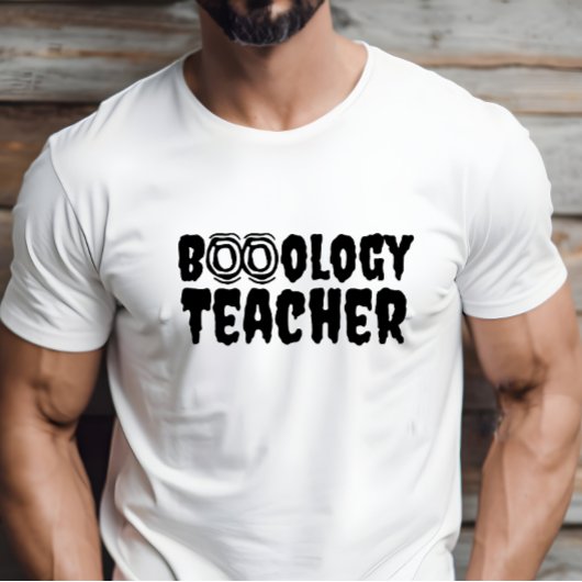 School Halloween Boo docent paarse typografie T-shirt