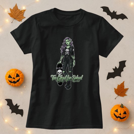 School Halloween T-shirt; Ghoul Girl Haunted Schoo T-shirt
