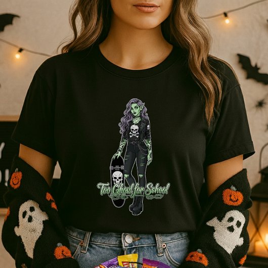School Halloween T-shirt; Ghoul Girl Haunted Schoo T-shirt