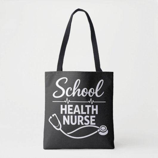 School Health Nurse Tote Bag with ECG & Stethoscop (Voorkant)