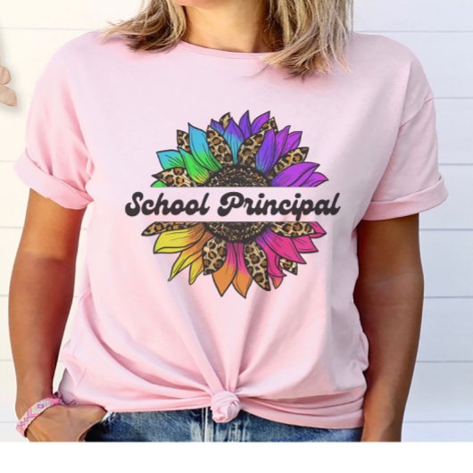 School hoofdberoep Rainbow Sunflower T-shirt