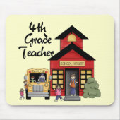 School House 4th Grade Teacher Tshirts en Gifts Muismat (Voorkant)