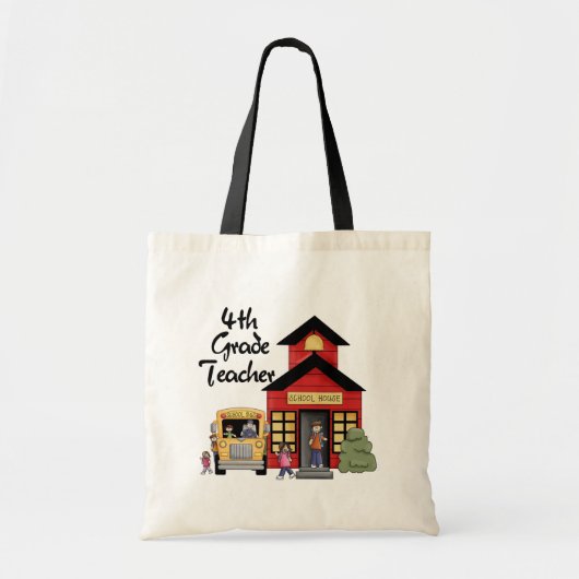 School House 4th Grade Teacher Tshirts en Gifts Tote Bag (Voorkant)