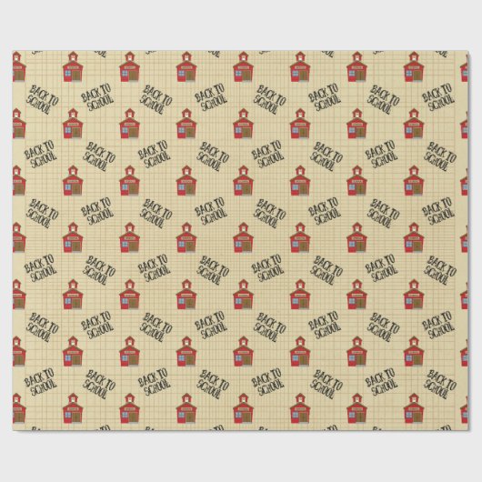 School House Back to School Kinder Teacher Cadeaupapier (Vlak)