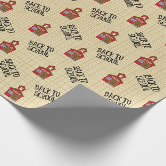 School House Back to School Kinder Teacher Cadeaupapier (Hoek)