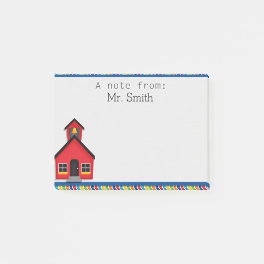 School House Personeelswerker Post it Note Pad (Voorkant)