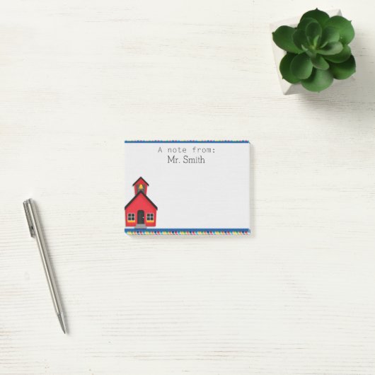 School House Personeelswerker Post it Note Pad (Kantoor)