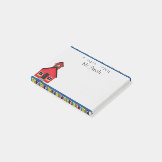 School House Personeelswerker Post it Note Pad (Schuin)