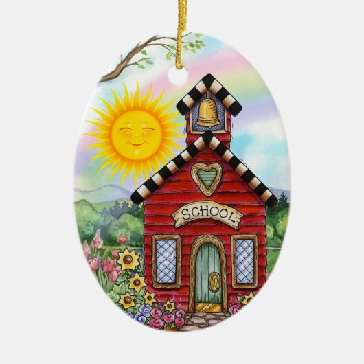 School House - SRF Keramisch Ornament (Voorkant)