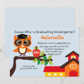School House Wise Owl Kinder Afstuderen Uitnodigin Kaart (Voorkant / Achterkant)