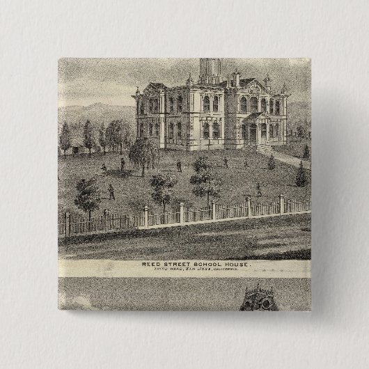 School houses, San Jose Vierkante Button 5,1 Cm (Voorkant)