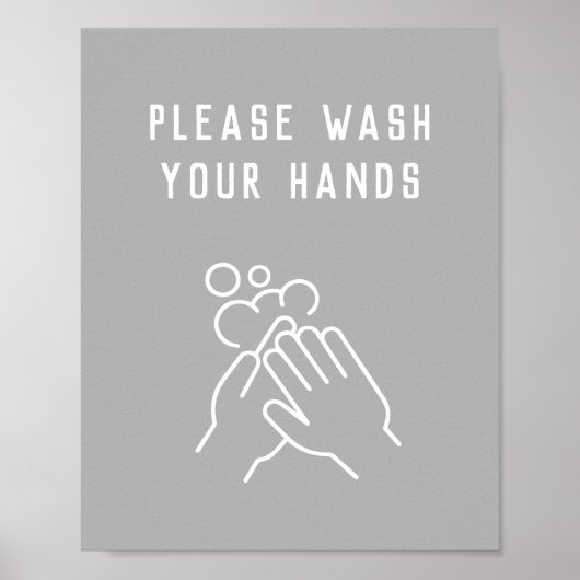 School Hygiene Please Wash Your Hands Poster (Voorkant)