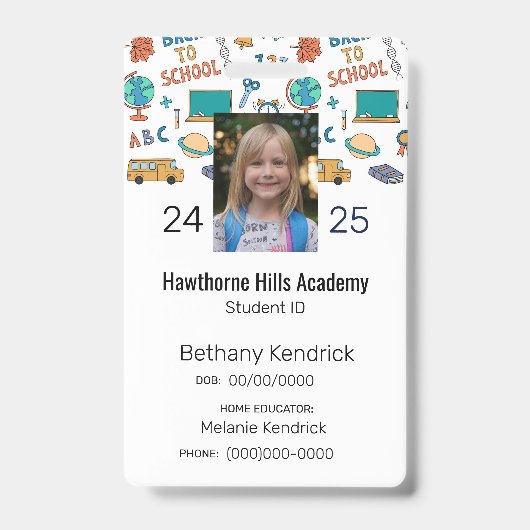 School Iconen Homeschool Student ID Badge (Voorzijde)