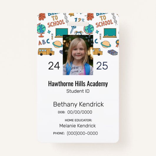 School Iconen Homeschool Student ID Badge (Voorkant)