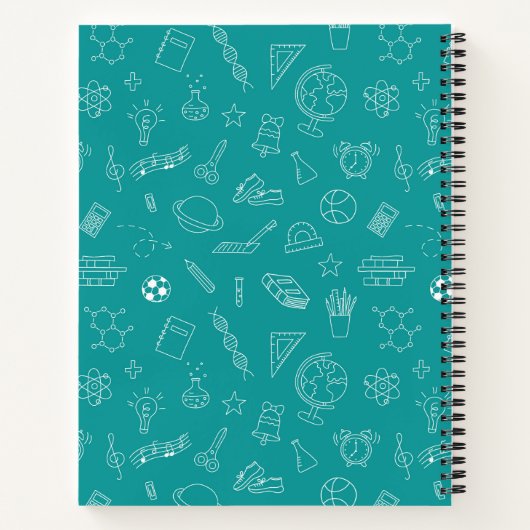 School Icons Custom Composition Notitieboek (Achterkant)