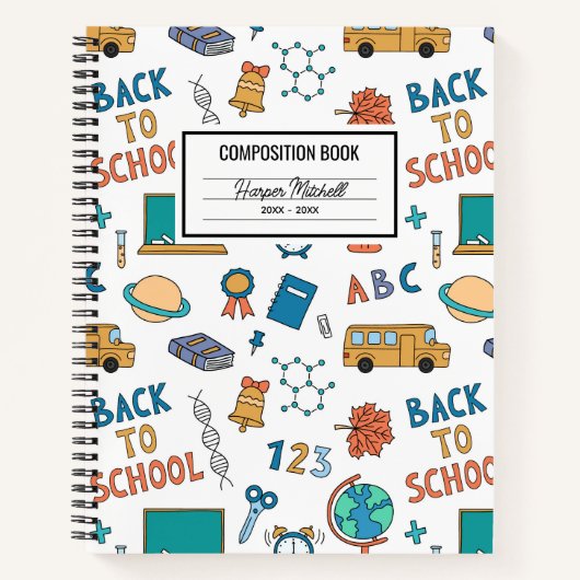 School Icons Custom Composition Notitieboek (Voorkant)