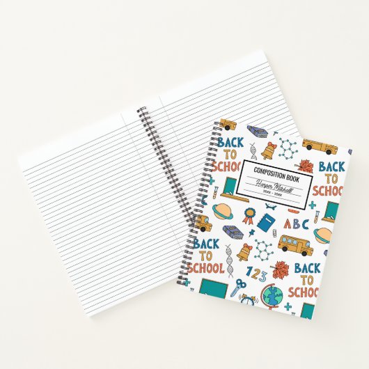School Icons Custom Composition Notitieboek (Binnen)