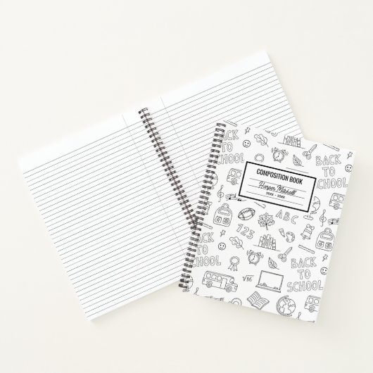 School Icons Custom Composition Notitieboek (Binnen)