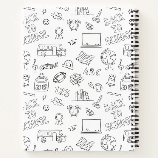 School Icons Custom Composition Notitieboek (Achterkant)