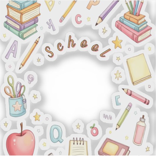 School Icons Sticker Set for Kids (Voorkant)