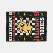 School Important But Skateboarding Importanter Ska Fleece Deken (Voorkant (Horizontaal))