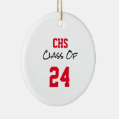 School INITIALEN Senior Class JAAR Afstuderen FOTO Keramisch Ornament (Rechts)