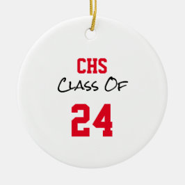 School INITIALEN Senior Class JAAR Afstuderen FOTO Keramisch Ornament
