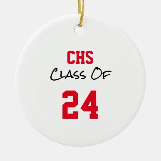 School INITIALEN Senior Class JAAR Afstuderen FOTO Keramisch Ornament (Voorkant)