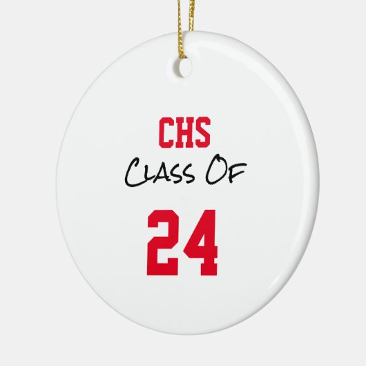 School INITIALEN Senior Class JAAR Afstuderen FOTO Keramisch Ornament (Links)