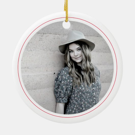 School INITIALEN Senior Class JAAR Afstuderen FOTO Keramisch Ornament (Achterkant)