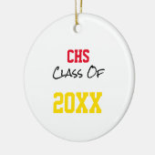 School Initialen Senior Klasse van het Jaar Afstud Keramisch Ornament (Links)