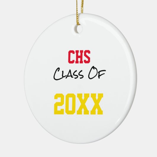 School Initialen Senior Klasse van het Jaar Afstud Keramisch Ornament (Links)