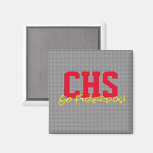 School INITIALEN Sport Team NAAM Fan Fun Magneet (Voorkant / Achterkant)