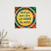 School Inspirerend Verander de wereld klaslokaal Poster (Keuken)
