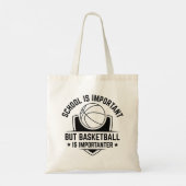 School is belangrijk, maar Basketball is belangrij Tote Bag (Achterkant)