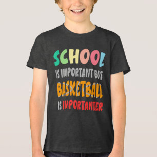School is belangrijk, maar Basketball is belangrij Tri-Blend Shirt