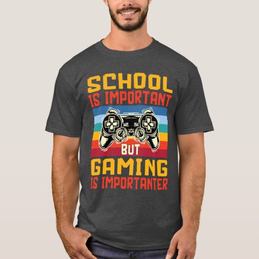 School is belangrijk, maar gamen is belangrijk Ner T-shirt (Voorkant)