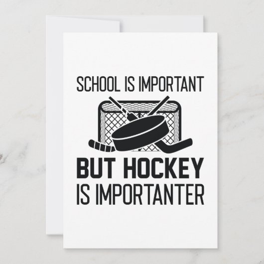 School is belangrijk, maar Hockey is belangrijk Bedankkaart (Voorkant)