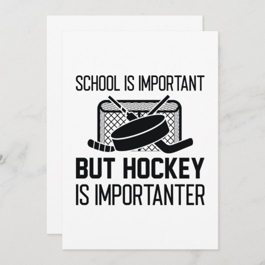 School is belangrijk, maar Hockey is belangrijk Bedankkaart (Voorkant / Achterkant)