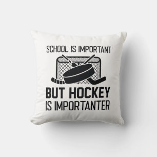 School is belangrijk, maar Hockey is belangrijk Kussen