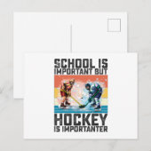 School is Belangrijk Maar Hockey is Belangrijker Briefkaart (Voorkant / Achterkant)