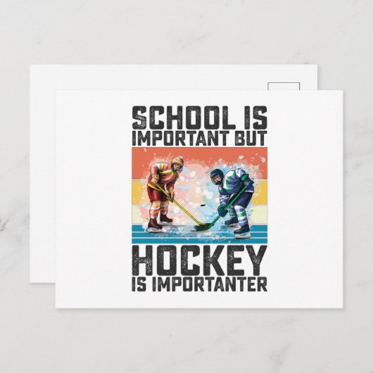 School is Belangrijk Maar Hockey is Belangrijker Briefkaart (Voorkant / Achterkant)