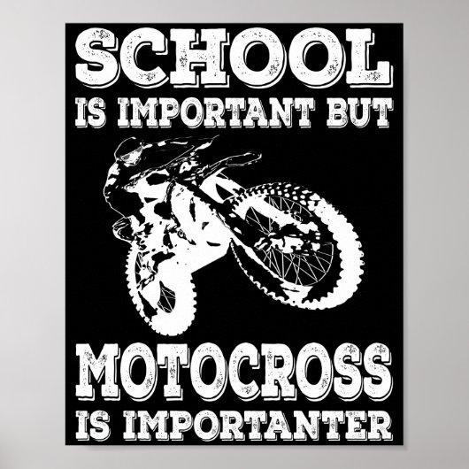 School is belangrijk, maar motocross is belangrijk poster (Voorkant)