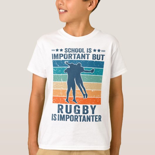 School is belangrijk, maar Rugby is belangrijk T-shirt (Voorkant)